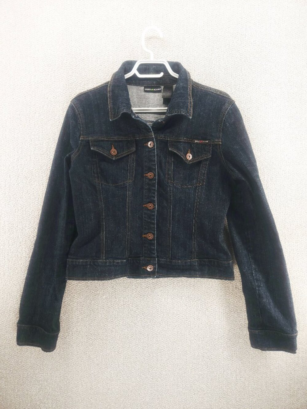 DKNY Jeans Y2K Dark Wash Fitted Denim Trucker Jacket